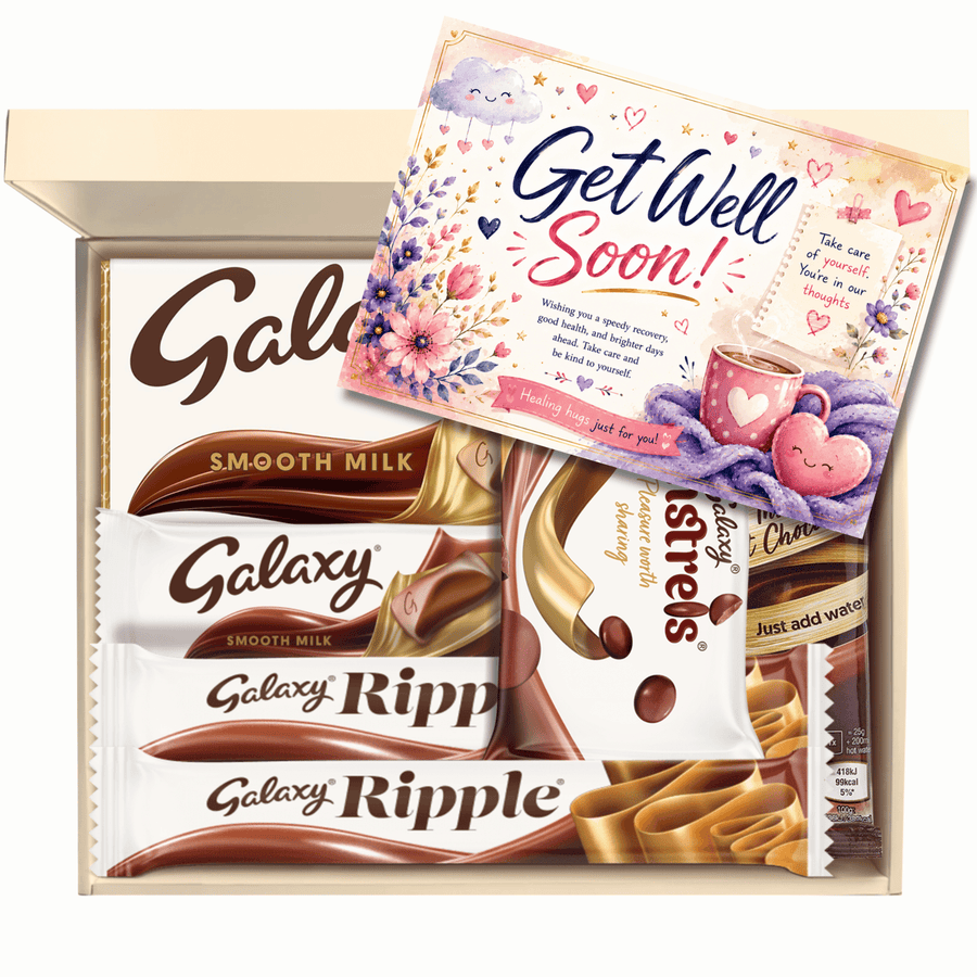 Chocohugs "Get Well Soon" Chocolate Gift Box Filled with Galaxy Selections