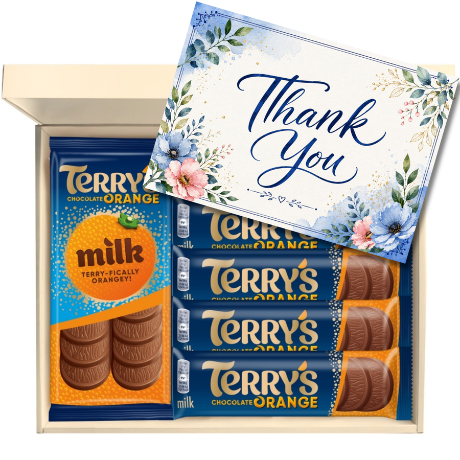 Chocohugs "Thank You" Chocolate Gift Box Filled with Terry's Orange Chocolate Selections
