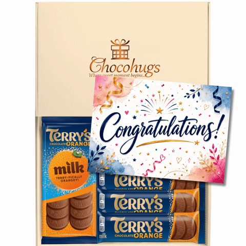 Chocohugs "Congratulations" Chocolate Gift Box Filled with Terry's Orange Chocolate Selections