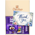 Chocohugs "Thank You" Chocolate Gift Box Filled with Dairy Milk Selections