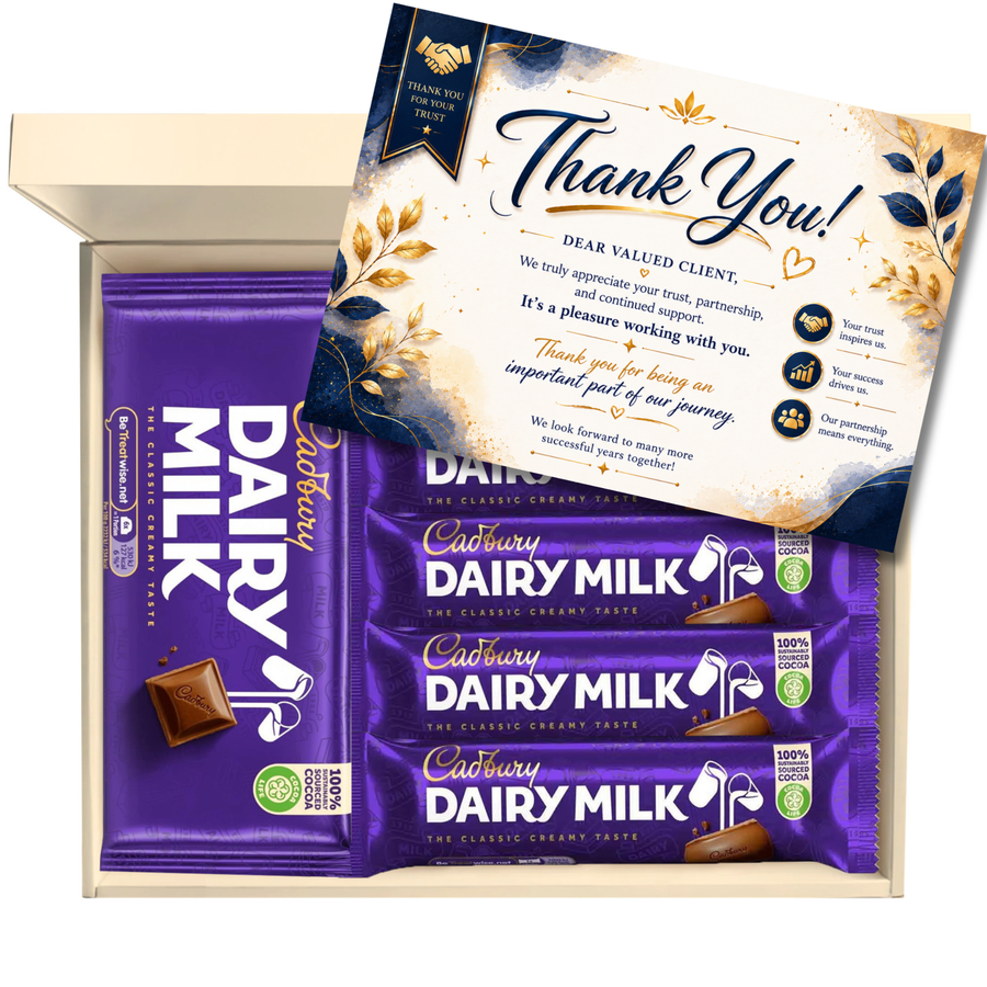 Chocohugs "Client Appreciation" Chocolate Gift Box Filled with Dairy Milk Favourites
