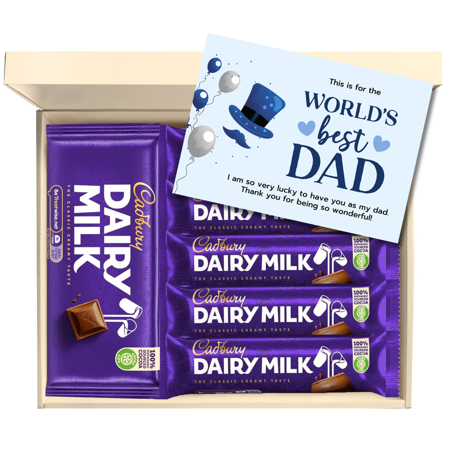 Chocohugs "For Dad" Chocolate Gift Box Filled with Dairy Milk Favourites