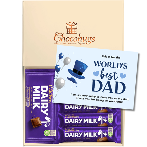Chocohugs "For Dad" Chocolate Gift Box Filled with Dairy Milk Favourites