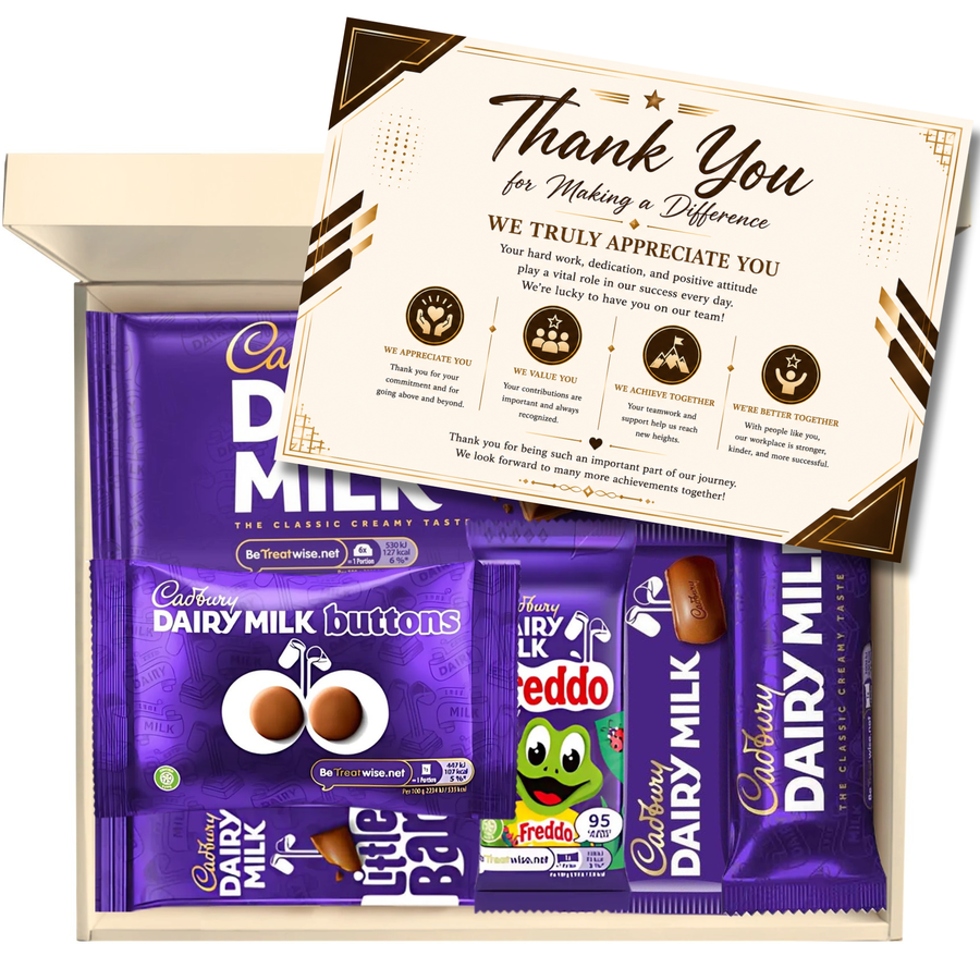Chocohugs "Employee Appreciation" Chocolate Gift Box Filled with Dairy Milk Selections