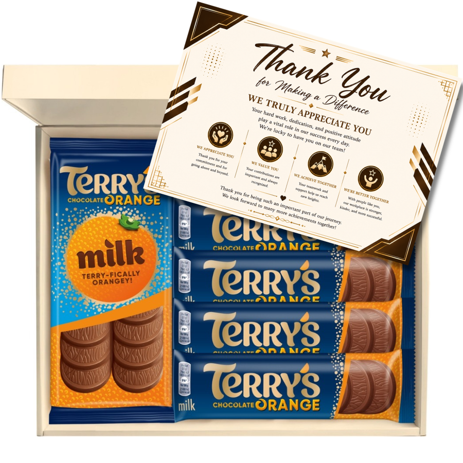 Chocohugs "Employee Appreciation" Chocolate Gift Box Filled with Terry's Orange Chocolate Selections