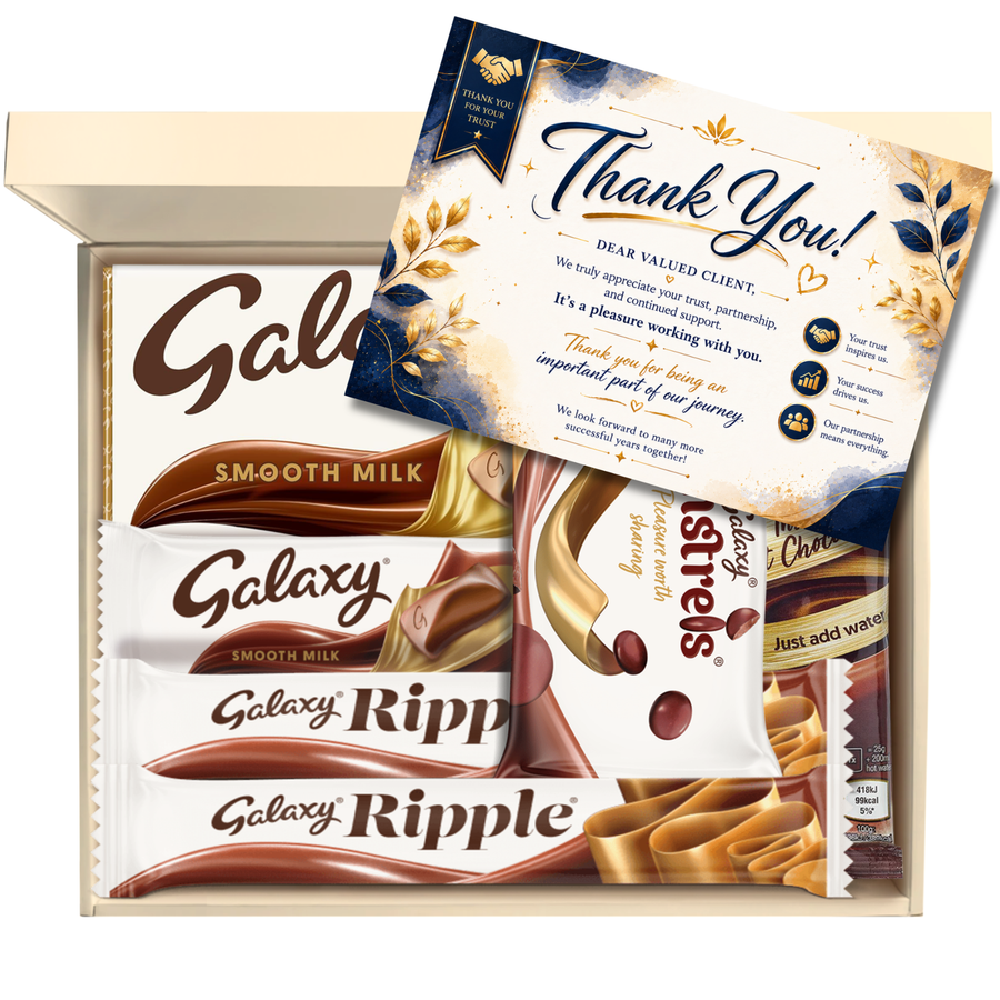 Chocohugs "Client Appreciation" Chocolate Gift Box Filled with Galaxy Selections