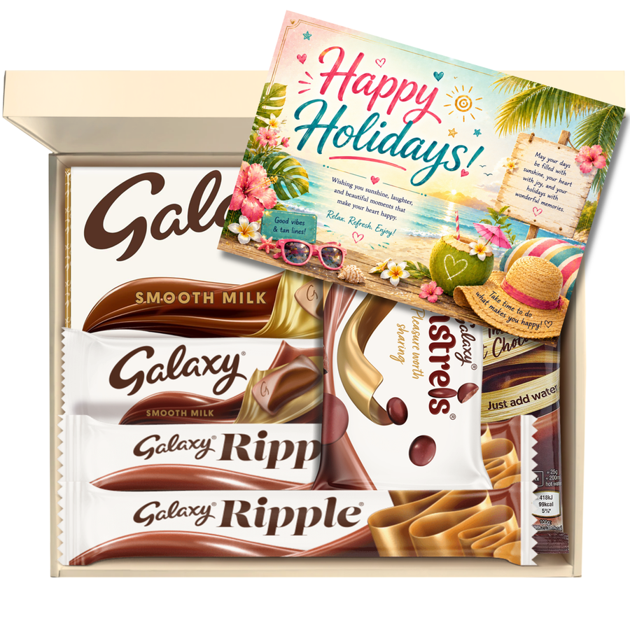 Chocohugs "Happy Holidays" Chocolate Gift Box Filled with Galaxy Selections