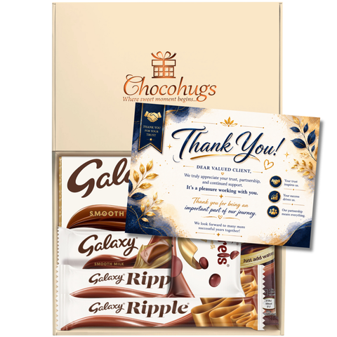 Chocohugs "Client Appreciation" Chocolate Gift Box Filled with Galaxy Selections