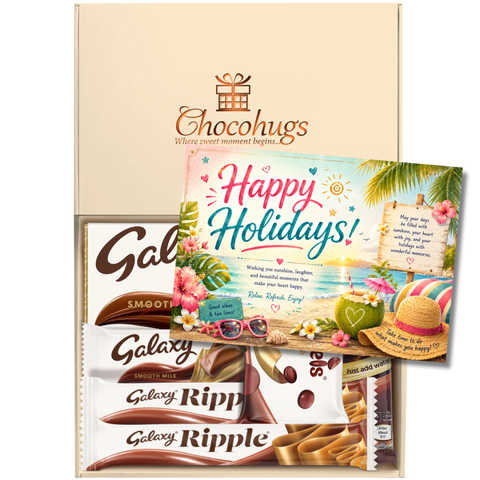 Chocohugs "Happy Holidays" Chocolate Gift Box Filled with Galaxy Selections