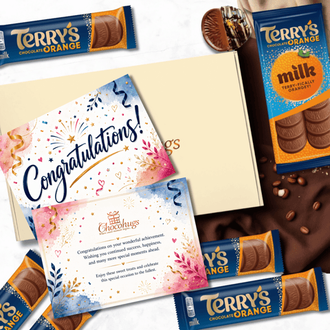Chocohugs "Congratulations" Chocolate Gift Box Filled with Terry's Orange Chocolate Selections