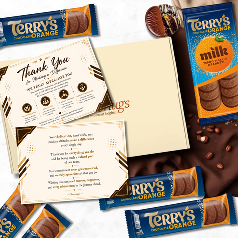Chocohugs "Employee Appreciation" Chocolate Gift Box Filled with Terry's Orange Chocolate Selections