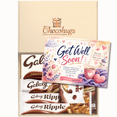 Chocohugs "Get Well Soon" Chocolate Gift Box Filled with Galaxy Selections