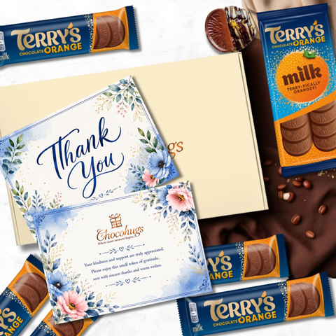 Chocohugs "Thank You" Chocolate Gift Box Filled with Terry's Orange Chocolate Selections