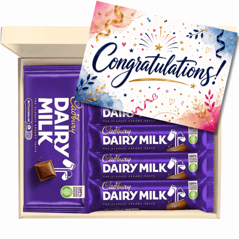 "Congratulations" Chocolate Gift Box Filled with Cadbury Dairy Milk Favourites