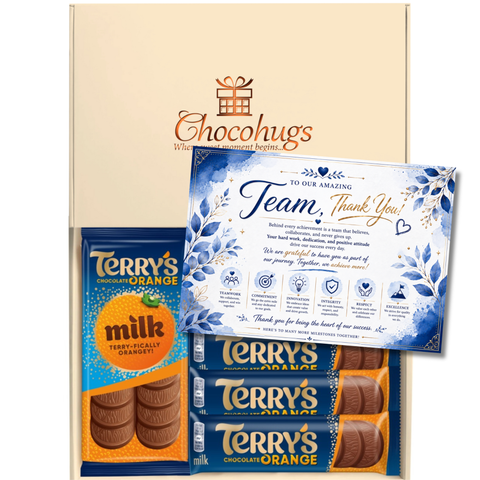 Chocohugs "Team Celebrations" Chocolate Gift Box Filled with Terry's Orange Chocolate Selections
