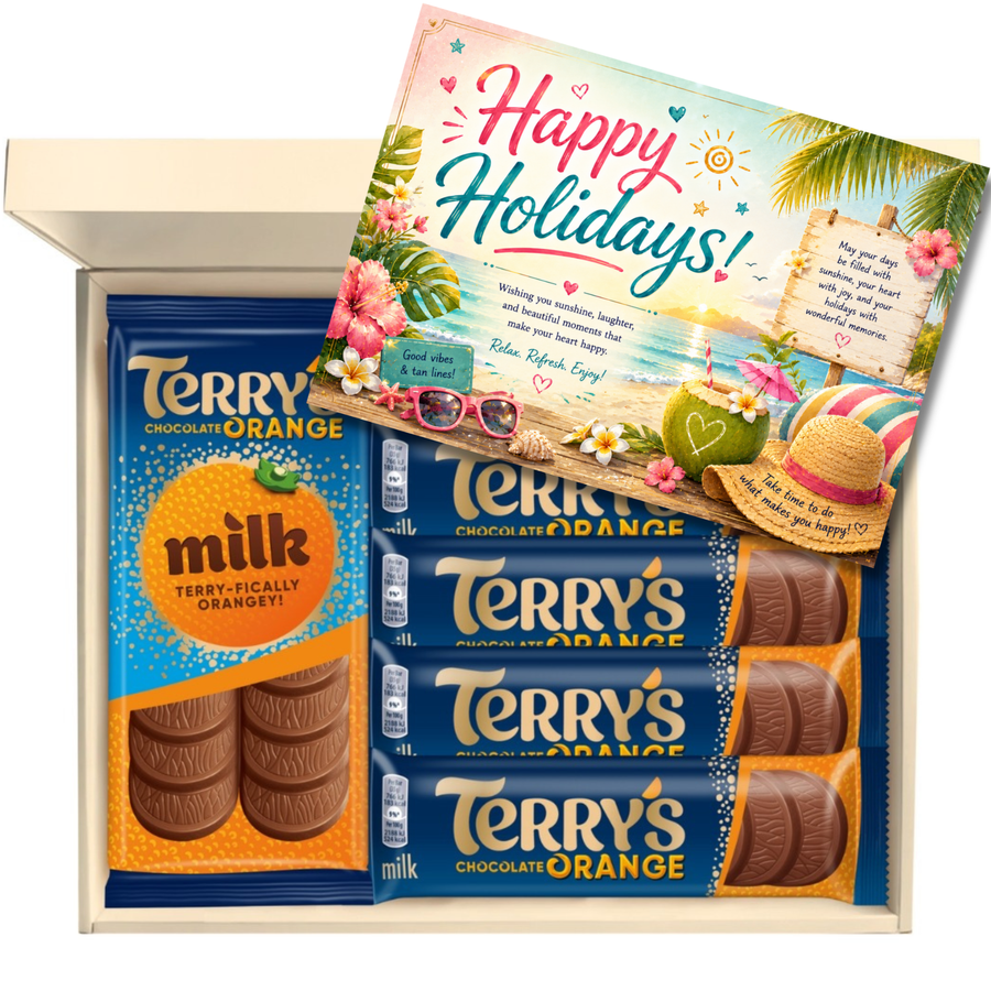 Chocohugs "Happy Holidays" Chocolate Gift Box Filled with Terry's Orange Chocolate Selections