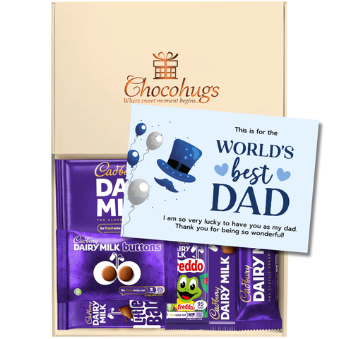 Chocohugs "For Dad" Chocolate Gift Box Filled with Dairy Milk Selections
