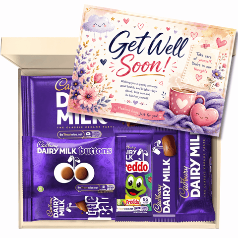 Chocohugs "Get Well Soon" Chocolate Gift Box Filled with Dairy Milk Selections